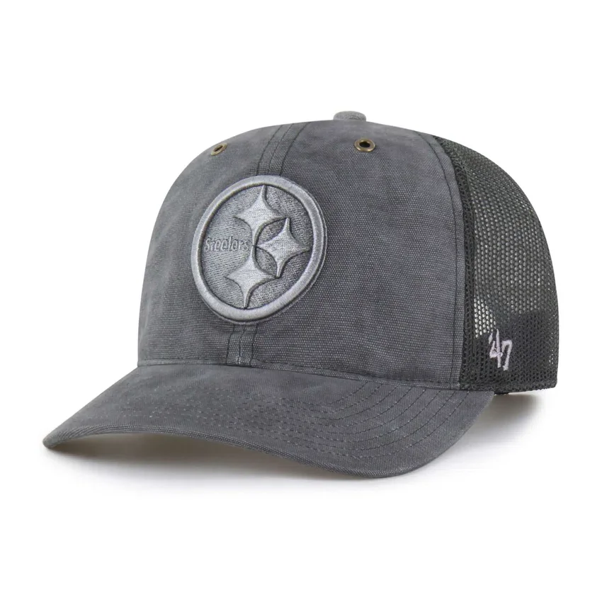 Gorra de camionero teñida de los Pittsburgh Steelers '47, corte holgado
