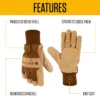 Guantes de ante sintético con puño de punto