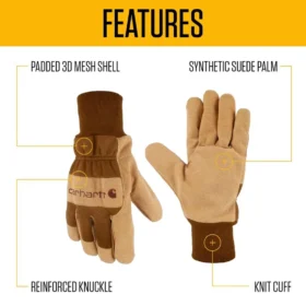 Guantes de mujer con puño de punto de ante sintético