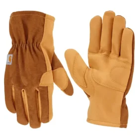 Guantes de mujer de lona y piel sintética con puño abierto