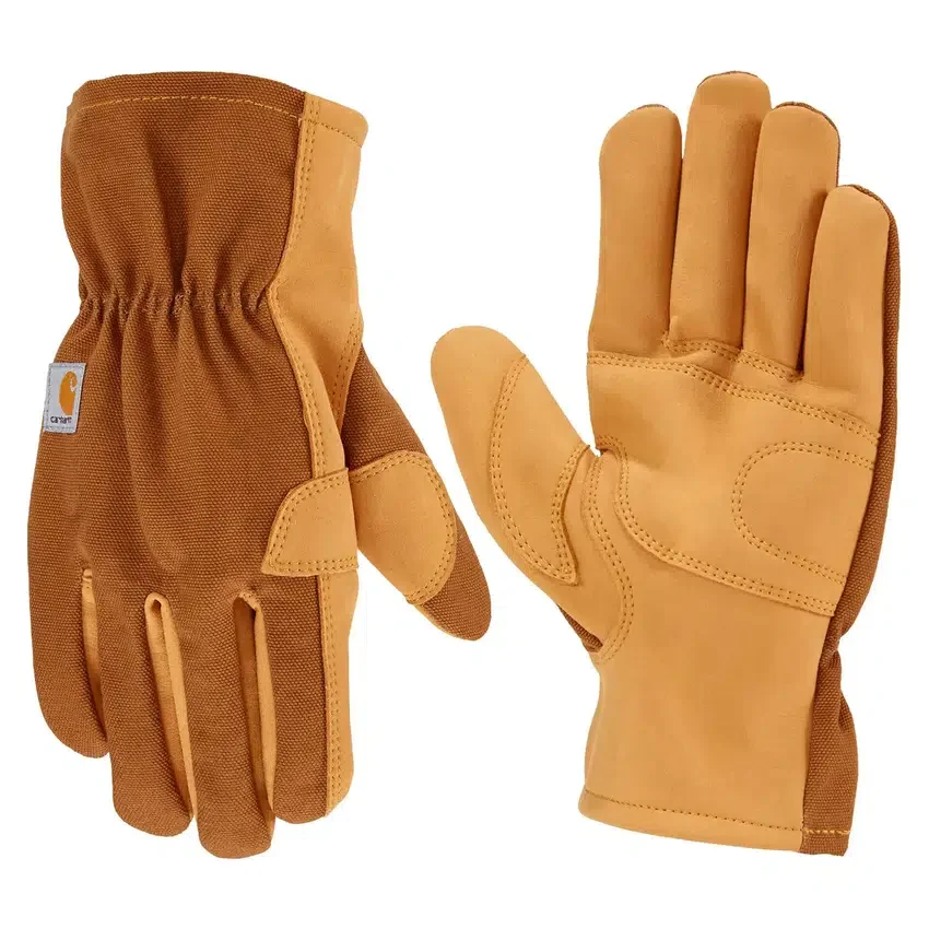 Guantes de lona de algodón y cuero sintético con puño abierto