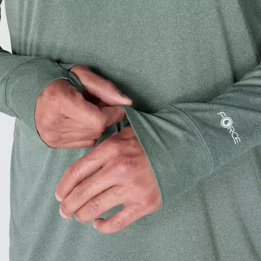 Jerséis de media cremallera para hombre Force Sun Defender UPF 50+ con tecnología de absorción de la humedad - Camisas de protección solar