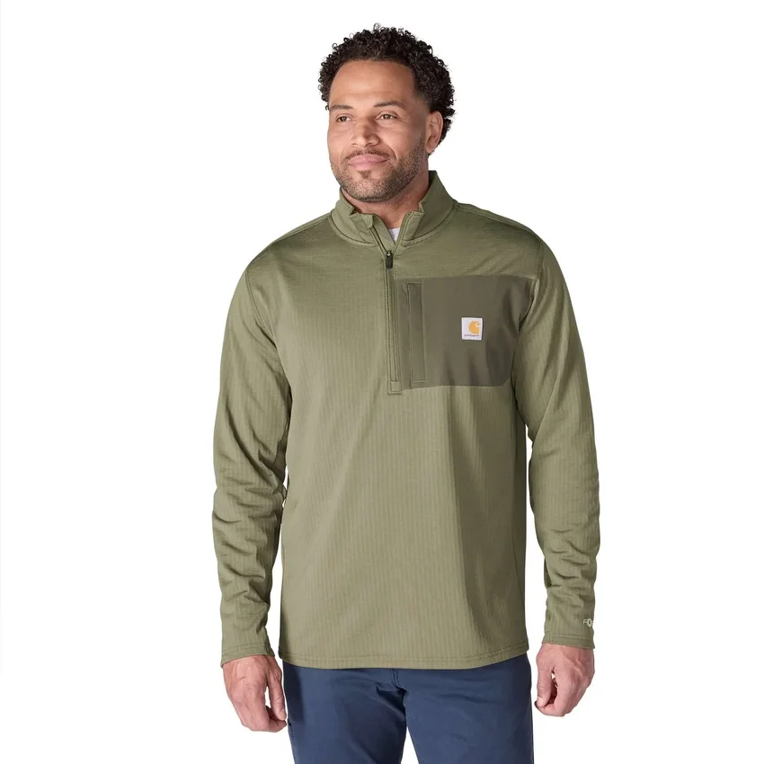 Jerséu de media cremallera para hombre Force, con forro polar y tecnología de absorción de la humedad