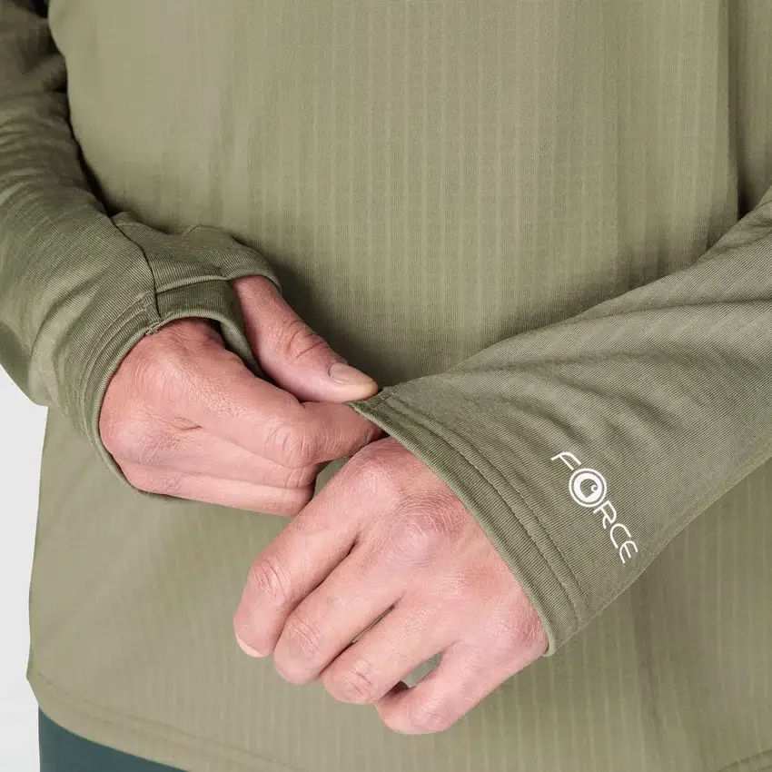 Jerséu de media cremallera para hombre Force, con forro polar y tecnología de absorción de la humedad