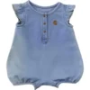 Mono de denim con camisas panadera y manguitos cortos para niñas (bebé)