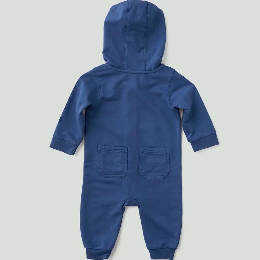 Mono de trabajo con capucha de manguitos largos para niño, teñido en prenda y rediseñado (Bebé)