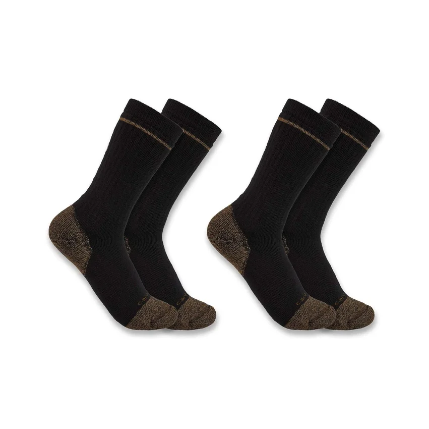 Pack de 2 pares de calcetines de algodón de peso medio para botas con puntera de acero