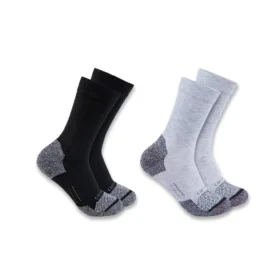 Pack de 2 pares de calcetines de caña media Carhartt Force® para mujer, de mezcla sintética de peso medio