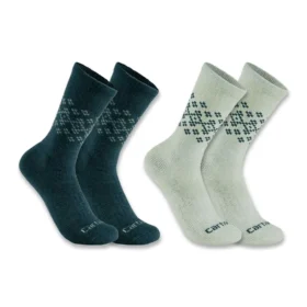 Pack de 2 pares de calcetines de caña media para mujer de mezcla de lana sintética con diseño Fair Isle