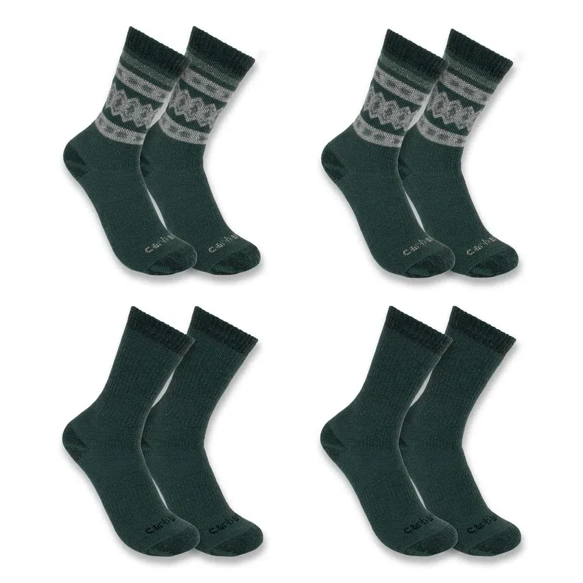 Pack de 4 pares de calcetines de caña media para mujer, de mezcla de lana sintética de gran grosor