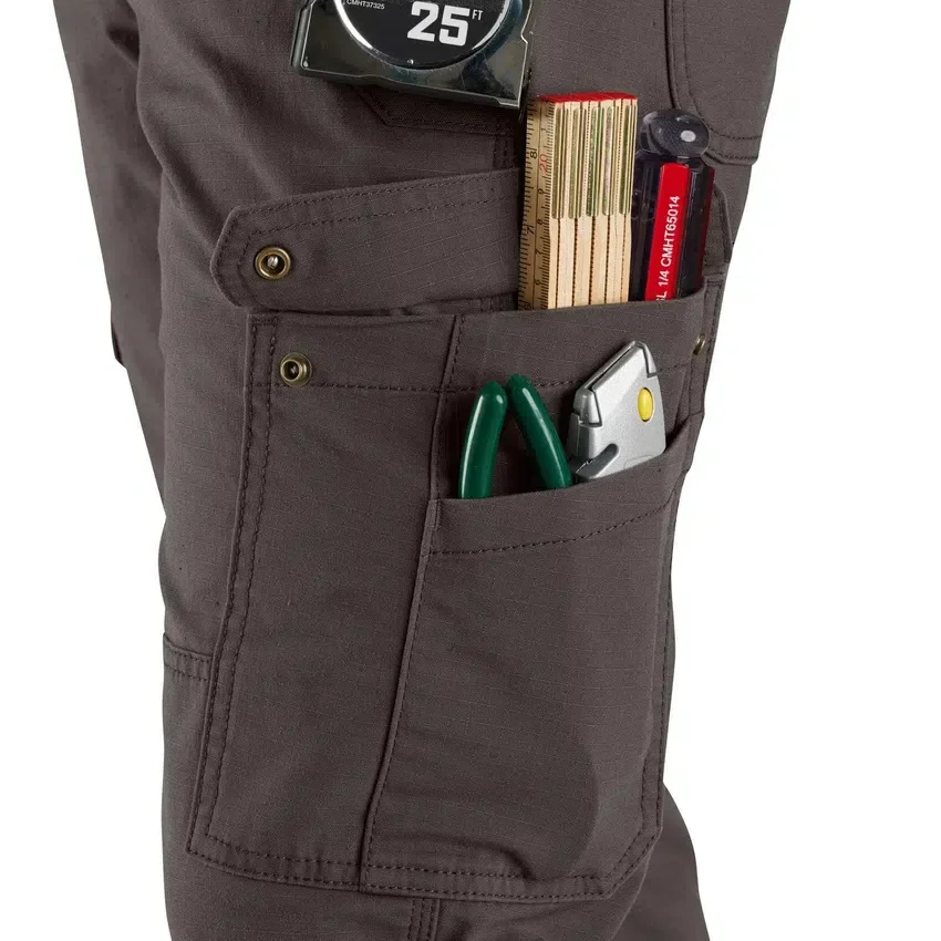 Pantalones cargo rectos de corte holgado con doble refuerzo en las rodillas y tejido ripstop - Pantalones de trabajo