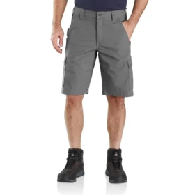 Pantalones cortos cargo de corte holgado de 11" con tejido ripstop - Pantalones cortos de trabajo