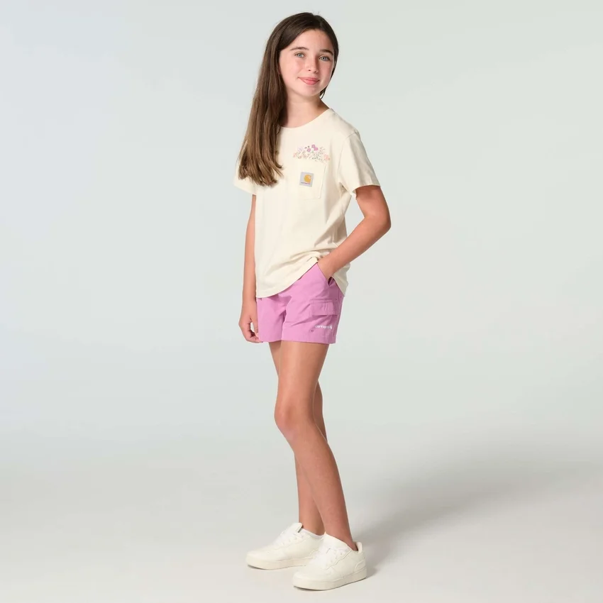 Pantalones cortos de camuflaje tejidos Rugged Flex® con cintura elástica para niñas (niños/jóvenes)