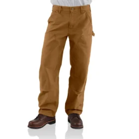 Pantalones de carpintero Carhartt B136 para hombre, de corte recto holgado, en Washed Duck y con doble refuerzo en las rodillas
