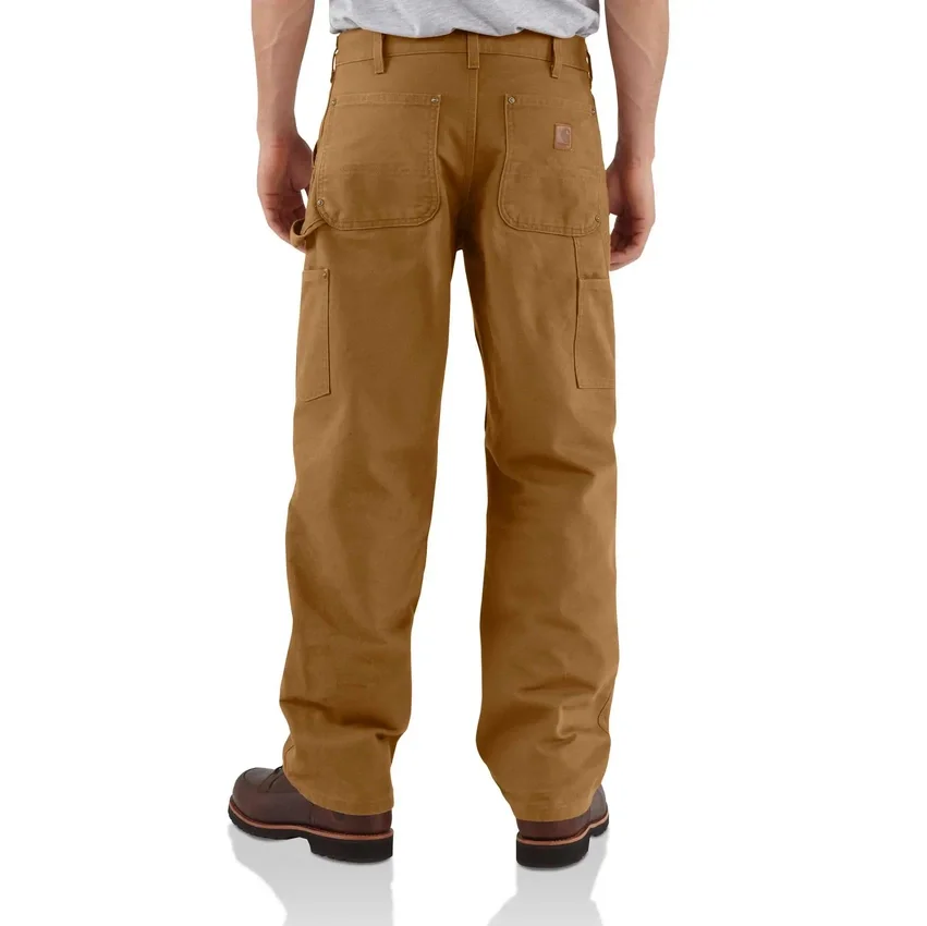 Pantalones de carpintero Carhartt B136 para hombre, de corte recto holgado, en Washed Duck y con doble refuerzo en las rodillas
