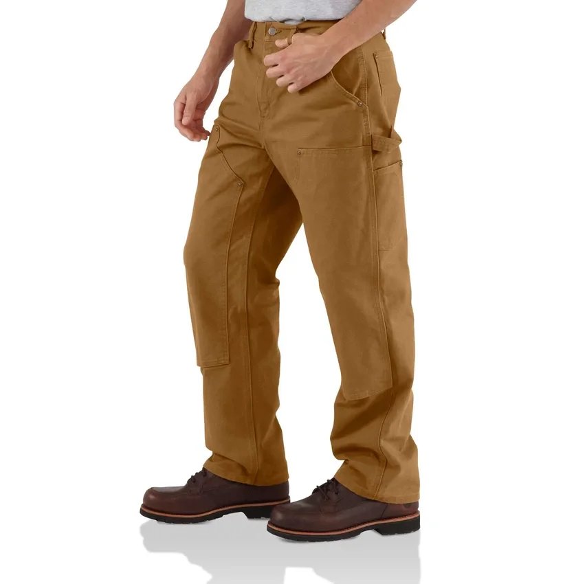 Pantalones de carpintero Carhartt B136 para hombre, de corte recto holgado, en Washed Duck y con doble refuerzo en las rodillas