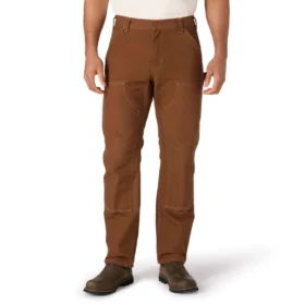 Pantalones de carpintero de la serie Crafted para hombre, de corte holgado y pierna recta, en tela de lona, con doble refuerzo en las rodillas