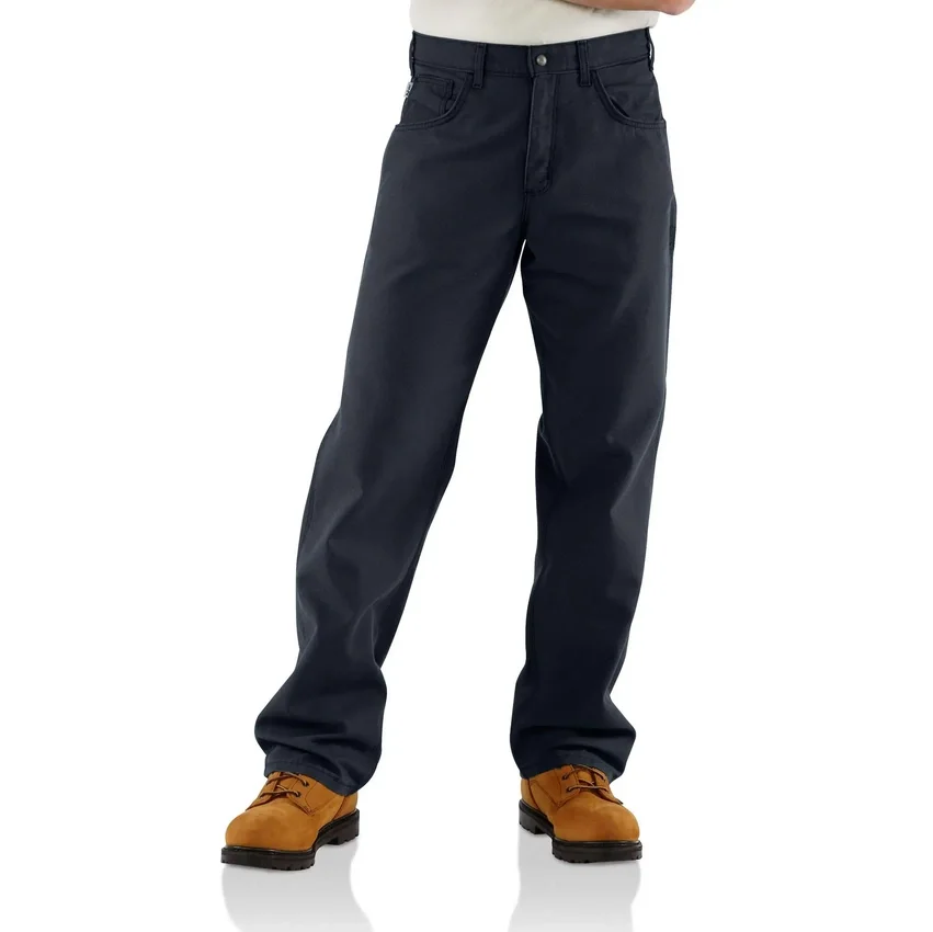 Pantalones de lona para hombre Fr de corte holgado y pierna recta - Pantalones ignífugos