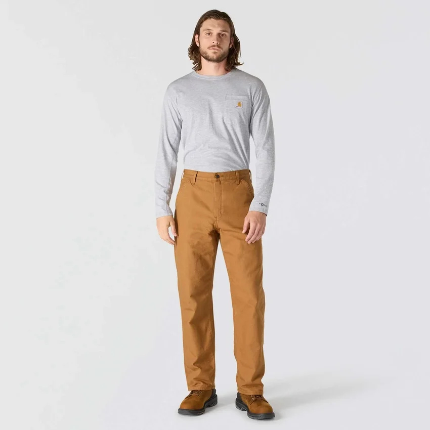 Pantalones de trabajo Carhartt B111 para hombre, de corte recto holgado, en tela Washed Duck y con forro