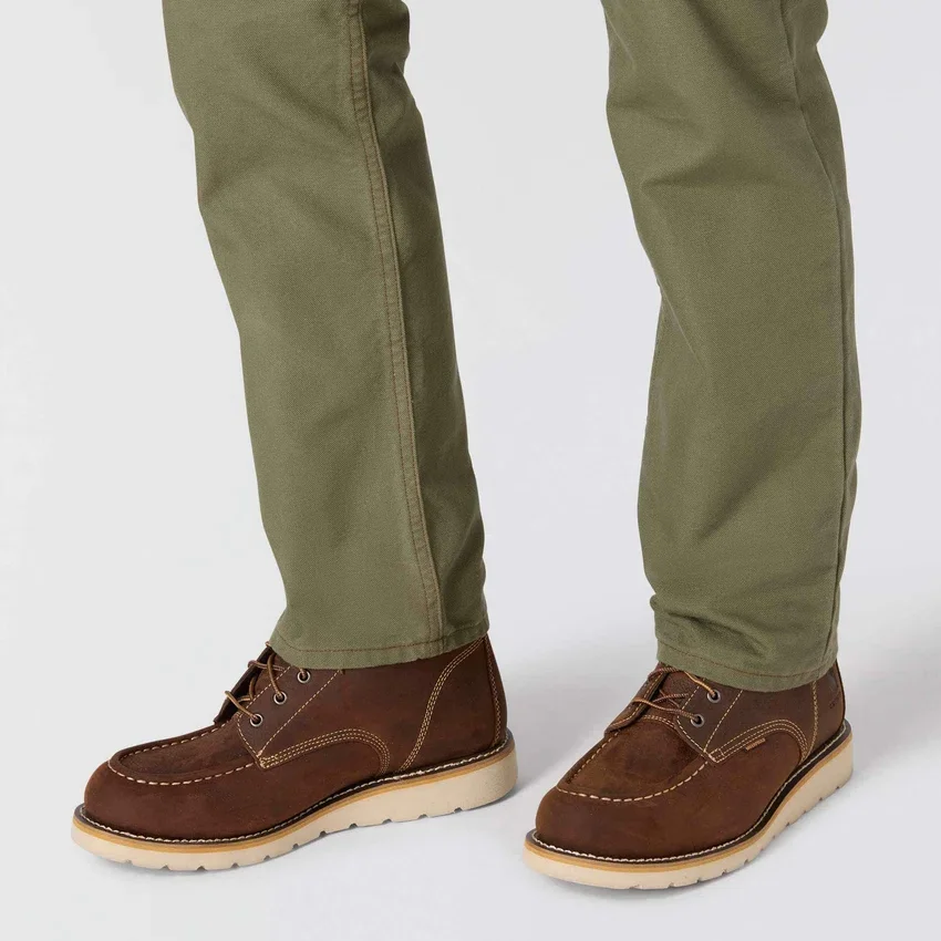 Pantalones de trabajo de lona de color verde militar de corte holgado y pierna recta de la serie Crafted para hombre