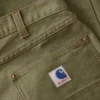 Pantalones de trabajo de lona de color verde militar de corte holgado y pierna recta de la serie Crafted para hombre