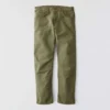 Pantalones de trabajo de lona de color verde militar de corte holgado y pierna recta de la serie Crafted para hombre