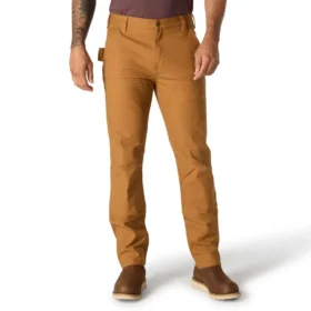 Pantalones de trabajo para hombre, de corte ajustado y cónico, de tela de algodón «Rugged Flex» resistente y flexible, con doble refuerzo en las rodillas