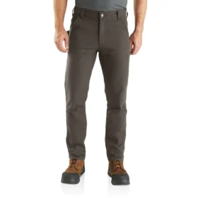 Pantalones de trabajo para hombre, de corte ajustado y cónico, de tela de algodón «Rugged Flex» resistente y flexible, con doble refuerzo en las rodillas