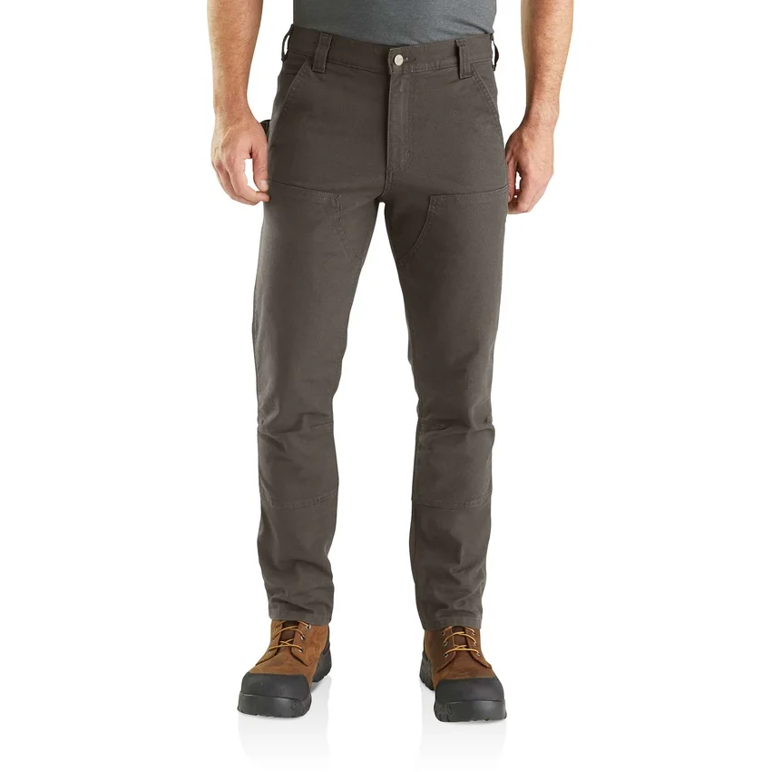Pantalones de trabajo para hombre, de corte ajustado y cónico, de tela de algodón «Rugged Flex» resistente y flexible, con doble refuerzo en las rodillas