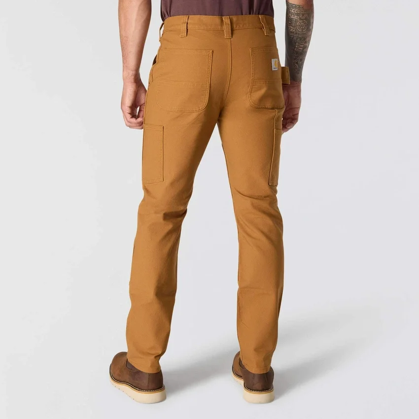 Pantalones de trabajo para hombre, de corte ajustado y cónico, de tela de algodón «Rugged Flex» resistente y flexible, con doble refuerzo en las rodillas
