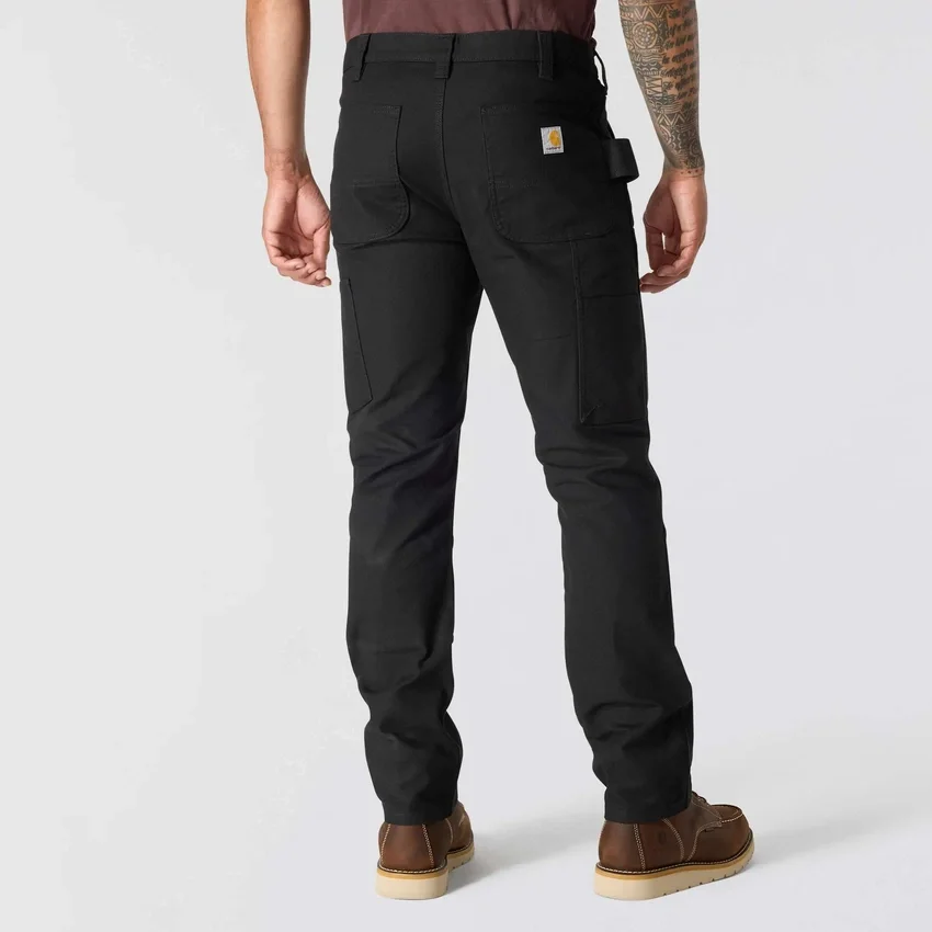 Pantalones de trabajo para hombre, de corte ajustado y cónico, de tela de algodón «Rugged Flex» resistente y flexible, con doble refuerzo en las rodillas