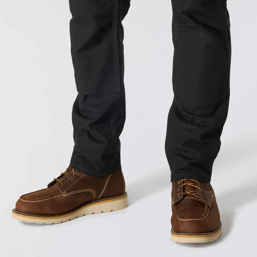 Pantalones de trabajo para hombre, de corte ajustado y cónico, de tela de algodón «Rugged Flex» resistente y flexible, con doble refuerzo en las rodillas