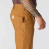 Pantalones de trabajo para hombre, de corte ajustado y cónico, de tela de algodón «Rugged Flex» resistente y flexible, con doble refuerzo en las rodillas
