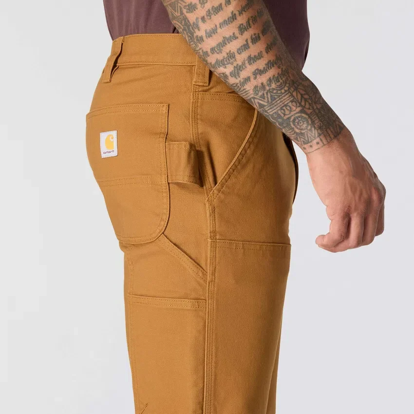 Pantalones de trabajo para hombre, de corte ajustado y cónico, de tela de algodón «Rugged Flex» resistente y flexible, con doble refuerzo en las rodillas
