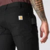 Pantalones de trabajo para hombre, de corte ajustado y cónico, de tela de algodón «Rugged Flex» resistente y flexible, con doble refuerzo en las rodillas