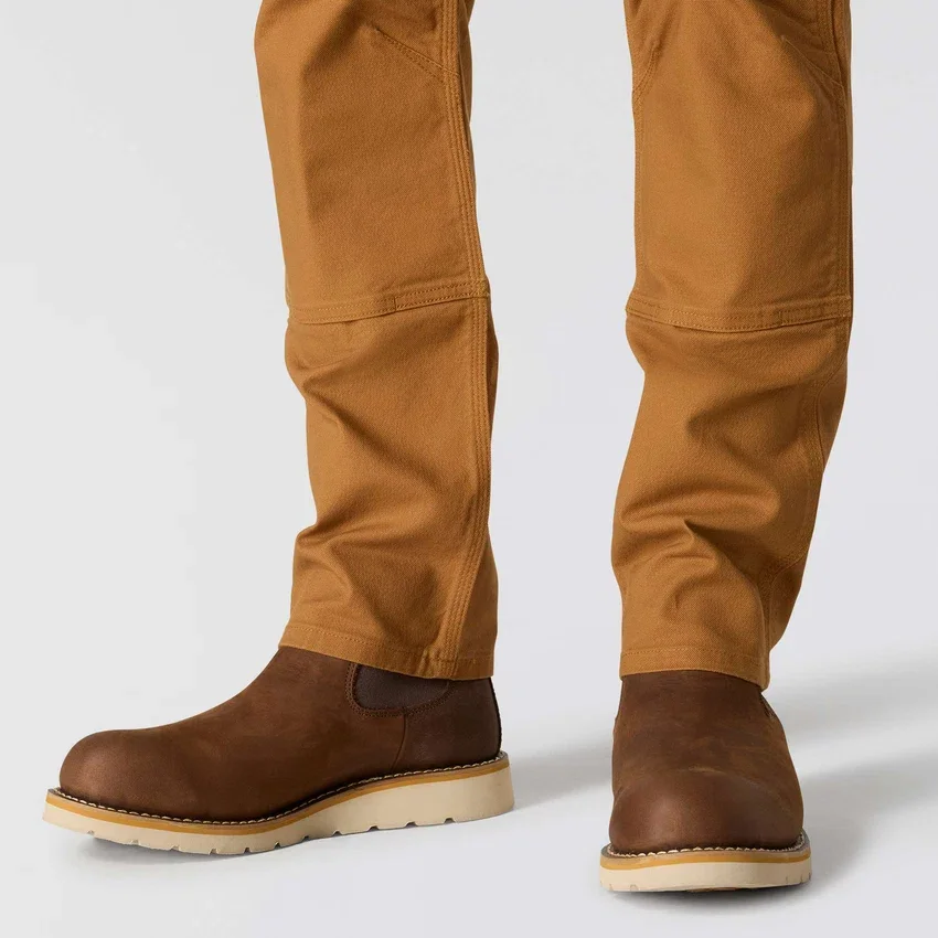 Pantalones de trabajo para hombre, de corte ajustado y cónico, de tela de algodón «Rugged Flex» resistente y flexible, con doble refuerzo en las rodillas
