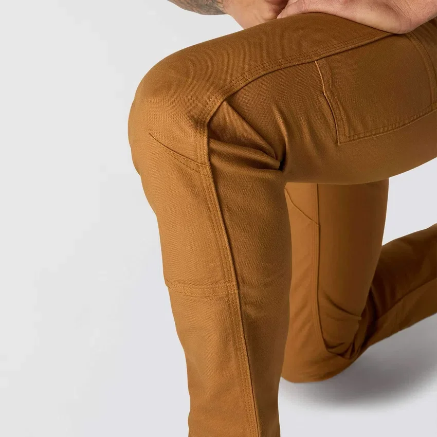 Pantalones de trabajo para hombre, de corte ajustado y cónico, de tela de algodón «Rugged Flex» resistente y flexible, con doble refuerzo en las rodillas