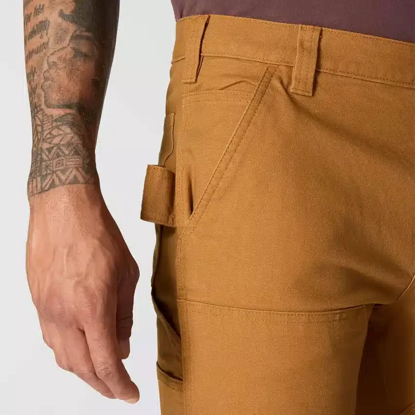 Pantalones de trabajo para hombre, de corte ajustado y cónico, de tela de algodón «Rugged Flex» resistente y flexible, con doble refuerzo en las rodillas