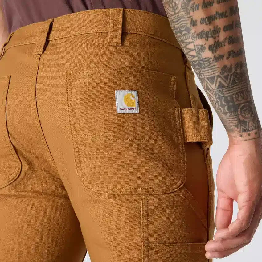 Pantalones de trabajo para hombre, de corte ajustado y cónico, de tela de algodón «Rugged Flex» resistente y flexible, con doble refuerzo en las rodillas