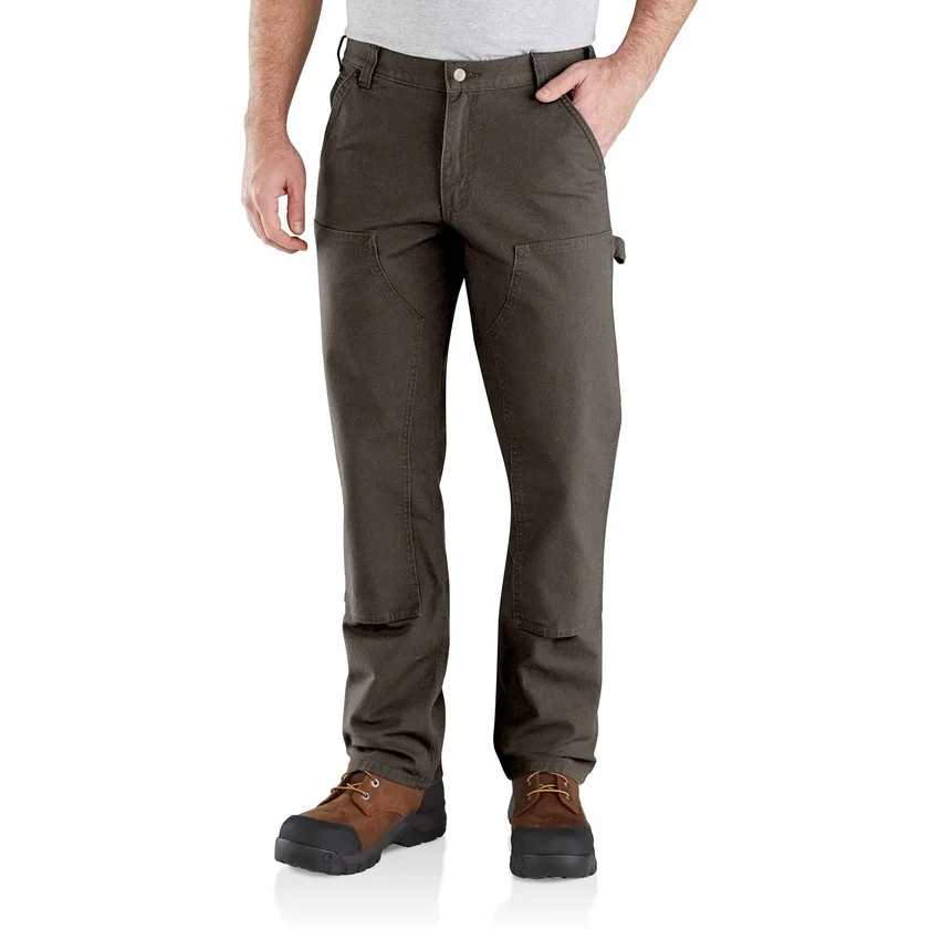 Pantalones de trabajo para hombre de corte recto holgado con doble refuerzo en las rodillas, de tela Rugged Flex Duck