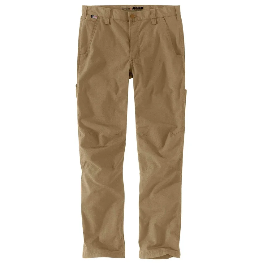 Pantalones de trabajo para hombre Fr de corte holgado y pierna recta con tejido ripstop