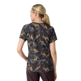 Partes de arriba médicas estampadas con cuello en V Cross-Flex para mujer