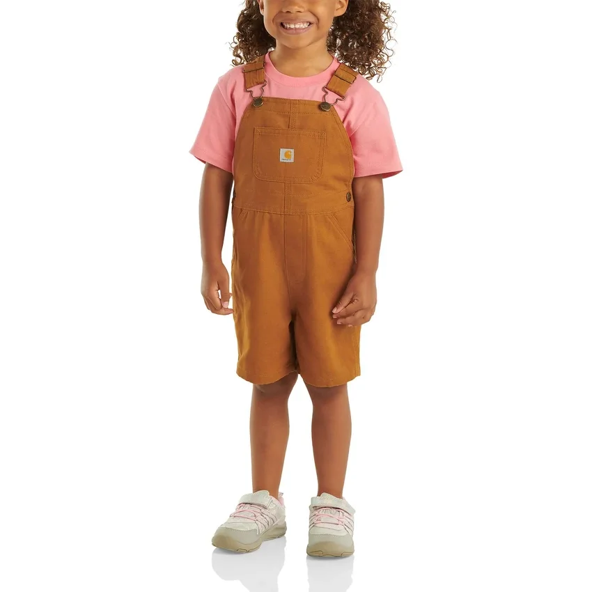 Peto corto de lona de corte holgado para niños (bebés/niños pequeños)