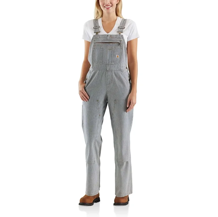Peto vaquero con rayas de tren en forma de Bib Overall