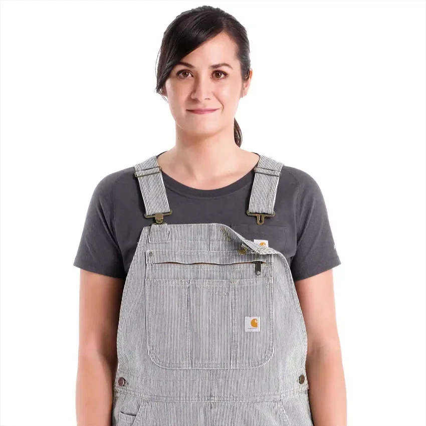 Peto vaquero con rayas de tren en forma de Bib Overall