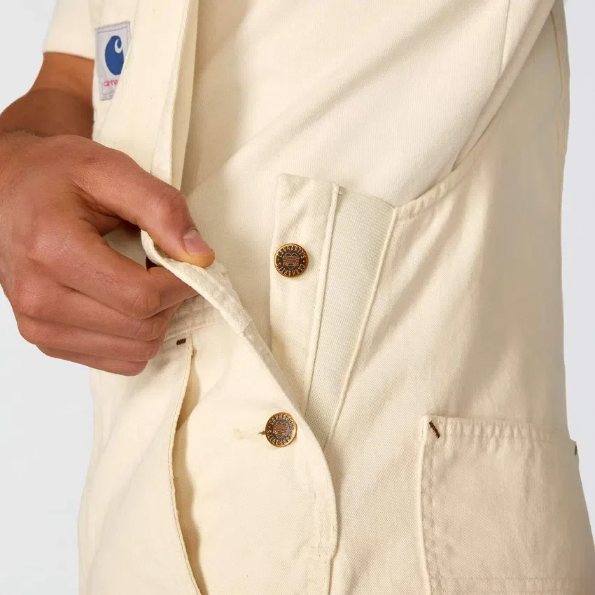Petos de pintor de tela de sarga de corte holgado de la serie Crafted para hombre