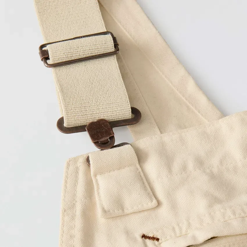 Petos de pintor de tela de sarga de corte holgado de la serie Crafted para hombre