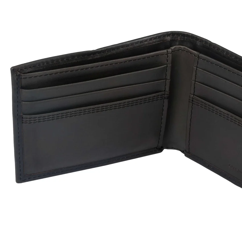 Portatarjetas de cuero con triple costura