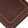 Portatarjetas de cuero con triple costura