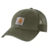 Sombrero de camionero de lona con parte trasera de malla y logotipo